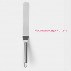 Кондитерская лопатка - палетка изогнутая Доляна, 31,5×3 см, рабочая часть 19,2 см, цвет серебристый