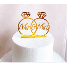 Топпер акриловый "Mr & Mrs" золотой